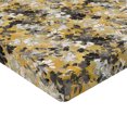 thumbnail image 4 of Ambesonne Floral Fitted Sheet, Summer Flowers Print Retro, King Size, Dark Yellow and Grey, 4 of 5