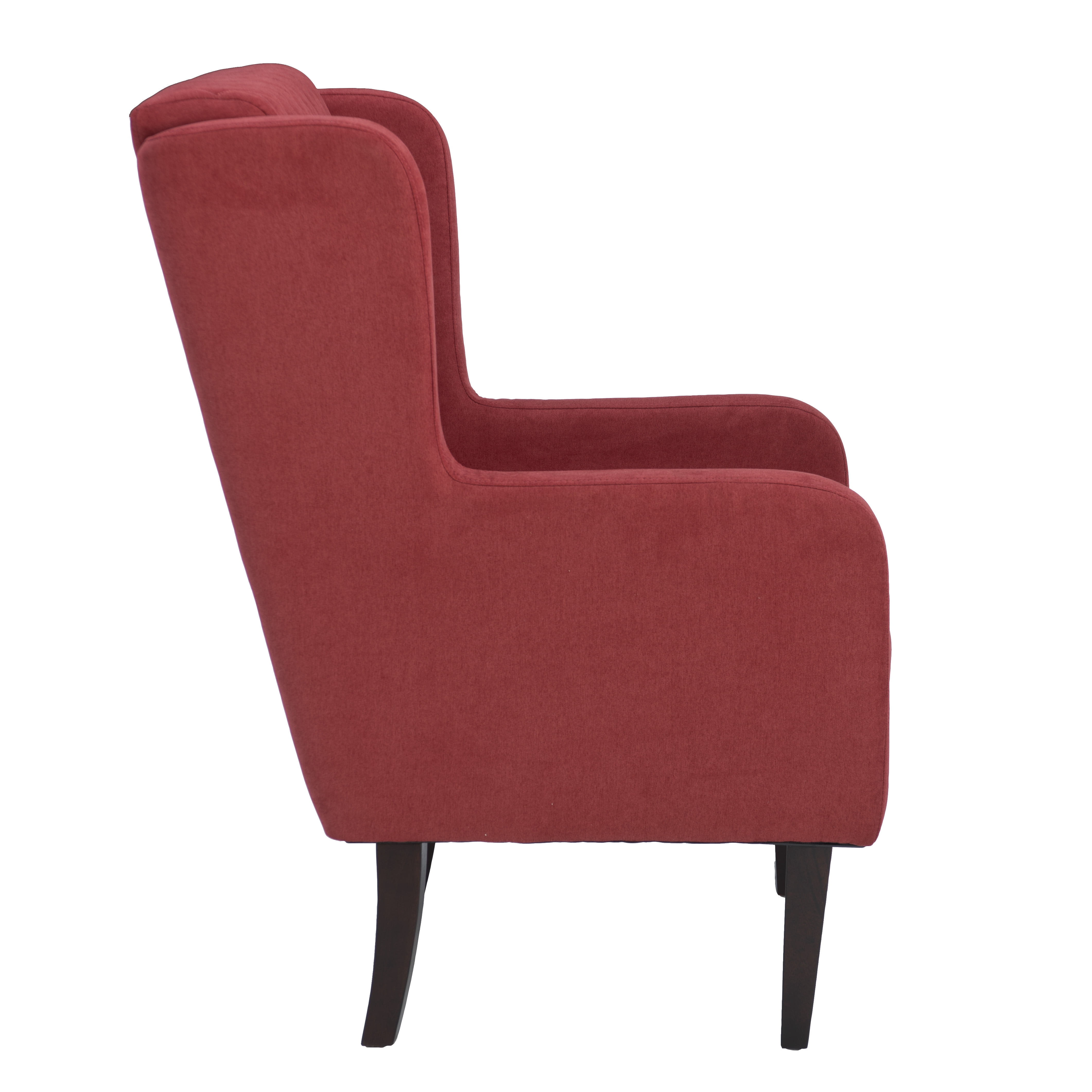 Powell Laude Quilted Velvet Wingback Accent Chair, Rust