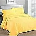 thumbnail image 3 of Fancy Collection Luxury Bedspread Coverlet Embossed Bed Cover Solid Yellow New Over Size 100"X106" Full/Queen, 3 of 3