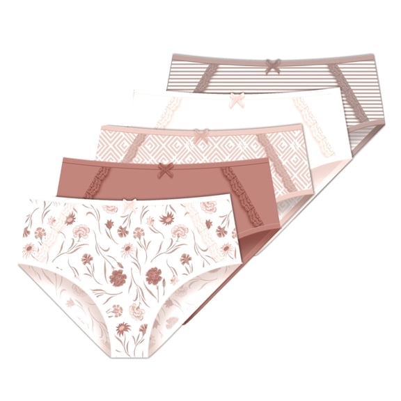 Adrienne Vittadini Women's Stretch Microfiber Brief Panties 5-Pack - Size Medium / 6
