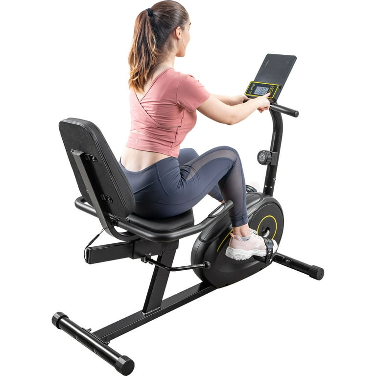 Indoor Recumbent Bicycle with Bluetooth Monitor and Comfortable Seat Cushion,  Professional Exercise Bike with Bluetooth Monitor, Compact size Recumbent  Exercise Bike for Home and Gym, 380lbs, S1523 