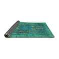 thumbnail image 2 of Ahgly Company Indoor Round Oriental Turquoise Blue Modern Area Rugs, 7' Round, 2 of 4