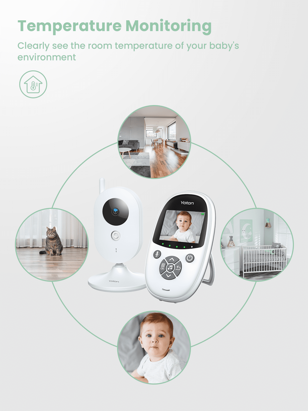 BOAVISION Portable 2.4 Inch LCD Wireless Baby Monitor & Walkie Talk Ca