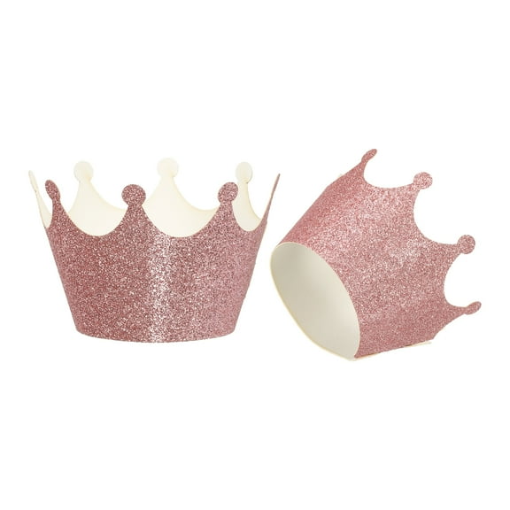 Cupcake Wrappers Paper, 24 Pack Baking Cups Standard Crown Decoration, Pink
