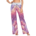 thumbnail image 2 of Women's Long Sleep Pants Home Pants Sleep Pants Wide-Leg Pants Design Elastic Fabric Casual Pants XL Beautiful Pink Clouds, 2 of 7