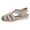 Khaki, variant on Women's Comfortable Closed Toe Wedge Gladiator Walking Sandals Summer Fall Stylish Casual Openwork Elastic Ankle Strap Platform Slingback Dressy Fisherman Shoes Blue Size 7.5