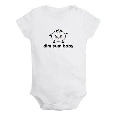 

Dim Sum Baby Dimsum Bao Dumpling Funny Rompers For Babies Newborn Baby Unisex Bodysuits Infant Jumpsuits Toddler 0-12 Months Kids One-Piece Oufits (White 12-18 Months)