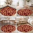 thumbnail image 4 of Round Rugs 5Ft, Abstract Boho Round Area Rug Washable Indoor Throw Carpet, Middle Century Rustic Orange Red Texture Soft Non Slip Circle Rug for Cabinet Bathroom Home Decor Aesthetic, 4 of 8