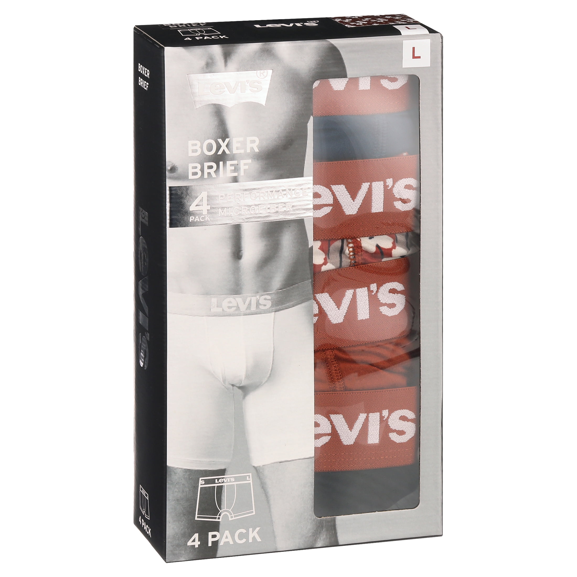 Levi’s Mens Underwear Microfiber Boxer Brief for Men Ultra Soft 4 Pack 