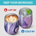 thumbnail image 4 of 12oz Insulated Wine Tumbler with Lid & Straw, Stainless Steel Egg Shape Cup, Liquid & Marble Print, 4 of 5