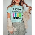 thumbnail image 3 of DEXIO Teaching My Favorite Peeps Easter Shirt for Women Easter Teacher T-Shirt Funny Bunny Graphic Tee Top, 3 of 7