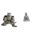 thumbnail image 1 of Figura decorativa de búho y mono, adorno de mesa para sala de estar, oficina o armario. Estatua coleccionable en miniatura de Buda., 1 of 8