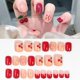 thumbnail image 1 of Juego de 24 uñas postizas acrílicas cortas con decoración de flores 3D., 1 of 5