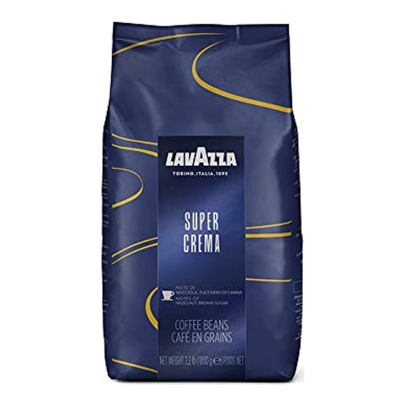 Lavazza Super Crema Whole Bean Coffee Blend, 2.2 Pound (Pack of 6) , Value Pack, Mild and creamy medium espresso roast with notes of hazelnut and brown sugar