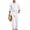 White, variant on ZToonmas Men's 2 Piece formal Set Long Sleeve Button down Shirt and Elastic Waist Pants with Belt Casual Business Outfit