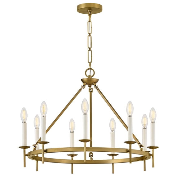 47475LCB Hinkley Lighting Copley - 45W 9 LED Medium Ring Chandelier-20 Inch Tall and 27.75 Inch Wide-Lacquered Brass Finish