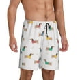 thumbnail image 2 of Rateoe Dachshund Dog Puppy Print Men's Lounge Shorts – Soft & Breathable Pajama Bottoms with Pockets, Elastic Waistband, Lightweight Sleepwear for Nightwear & Loungewear-Medium, 2 of 6