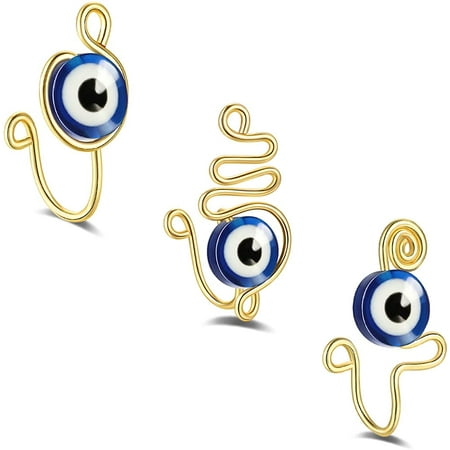 3Pcs Evil Eye Nose Cuff, Fake Nose rings, African Nose Cuff Non ...