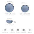 thumbnail image 2 of ALOFMO 12-Piece Mist Blue Ribbed Matte Stoneware Dinnerware Set, Handmade Reactive Glaze Ceramic Plates and Bowls, Service for 4, Microwave & Dishwasher Safe, 2 of 10