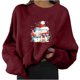 thumbnail image 2 of Puntoco Mujeres Moda Casual Estampado Cuello Redondo Suelto Manga Larga Tops Cortos Blusa Sin Capucha Sudaderas Puntoco Puntoco-1246, 2 of 6