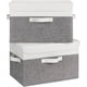 thumbnail image 1 of Cajas Almacenaje con Tapa, Paquete de 2 Cajas Organizadoras Ropa para Estantes, Cajas de Tela Almacenaje Ropa Armario, Cajas Organizadoras con Tapa, Cajas Almacenaje Decorativas, Gris,Blanco y gris, 1 of 7