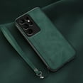 thumbnail image 1 of ELEHOLD Leather Case for Samsung Galaxy S23 Ultra, Skin-Friendly Premium Leather Lens Protection with Wrist Strap Compatible with Magnetic Car Mount Shockproof Case,Darkgreen, 1 of 5