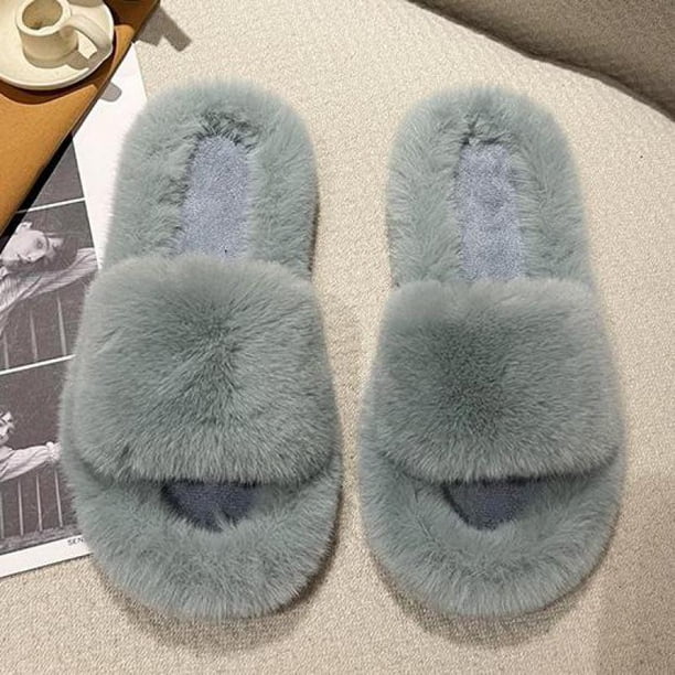 2023, zapatos peludos cálidos de lujo para Mujer, Zapatillas de felpa para interior y exterior, planas de invierno con flocado, Zapatillas para Mujer, Casa House36 Gao Jinjia LED