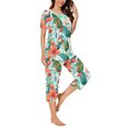 thumbnail image 4 of Qiopertar Liquidation à Moins de 5$ Blouse Décontractée à Col Rond Manches Courtes Mode Pantalon Ensemble de Pyjama Grandes Économies de Vacances!, 4 of 5