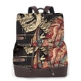 thumbnail image 1 of Disketp Gothic Eastern Floral Skull Mochila de Cuero para Mujer, Bolso de Espalda Antirrobo con Estilo para Viaje, Trabajo y Uso Diario, 1 of 4
