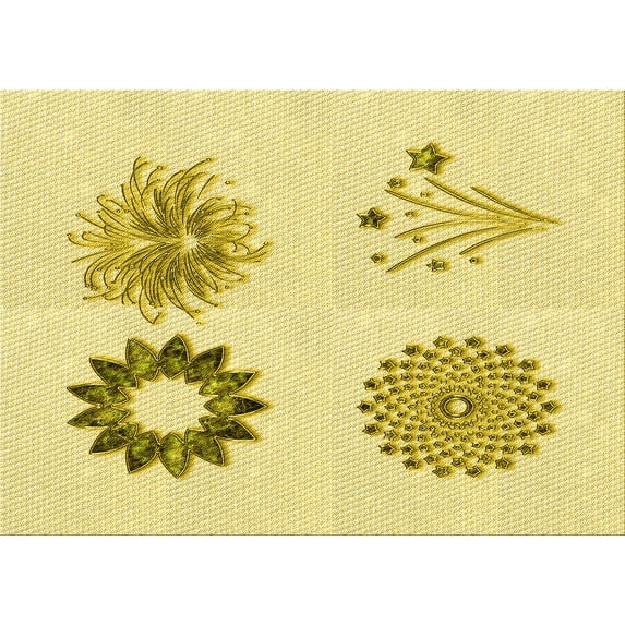Ahgly Company Indoor Rectangle Patterned Orange Gold Area Rugs, 5' x 7'