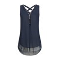 thumbnail image 2 of Giftesty Womens Plus Size Clearance Women Loose Sleeveless Tank Top Cross Back Hem Layed Zipper V-Neck T Shirts Tops, 2 of 3