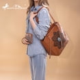 thumbnail image 3 of Montana West Vintage Western Tooling Tote Bag & Wallet Set for Women | Studded Top Handle Shoulder Handbag, Brown, 3 of 7