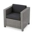 thumbnail image 6 of Cascada Outdoor 7 Seater Sofa Chat Set with Cushions, Mix Black and Dark Gray, 6 of 20