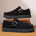 thumbnail image 4 of Men'S Slip-On Loafers - British Style Casual Shoes with Buckle Closure, All-Season Comfort, Synthetic /Fabric Upper & Rubber Sole, Minimalist Design for Office, Semi-Formal & Casual Attire - Durable, 4 of 9