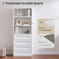 thumbnail image 5 of Bookcase and Bookshelves with 4 Drawers,Tall Storage Bookcase with 3 Shelves,72.1" H Office Storage Bookshelf for Home Office and Living Room,Wood Storage Bookshelves,White, 5 of 11