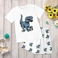 thumbnail image 2 of Gibobby Toddler Boys Toddler Boys Outfits Cartoon Print Shirt and Shorts Set Summer 2Pc Clothes Sets Newborn Boy Summer Outfits 2PC(5-6 Years,White), 2 of 5