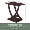 thumbnail image 6 of Newport Criss-Cross Chairside End Table in Espresso Wood Finish, 6 of 10