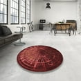 thumbnail image 4 of Ahgly Company Machine Washable Indoor Round Transitional Red Area Rugs, 3' Round, 4 of 7