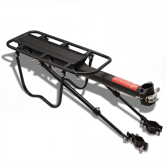 Bike Rear Rack 120 lbs Capacity, Adjustable Bicycle Cargo Rack with Quick Release Seat Post Mount, Universal Fit for Mountain Road, Black