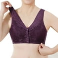 thumbnail image 4 of Ierhent Sports Bars for Women Women's Plus Size Full Coverage Underwire Unlined Minimizer Lace Bra Purple,38, 4 of 5