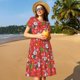thumbnail image 4 of Disketp Cute Christmas Bunny para Vestido de Manga Corta para Mujeres, Vestidos de Verano para Mujeres, Casual y Holgado para la Playa, 4 of 6