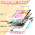 thumbnail image 5 of ELEHOLD for Samsung Galaxy Tab A 8.0 (2019) SM-T290/SM-T295 Ragged Case, Soft Silicone Hard PC Shoulder Strap Built-Kickstand Anti-Drop Shockproof Heavy Duty Protective Cover Case,Colorful Pink, 5 of 10