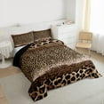 thumbnail image 3 of Homewish Romantic Bling Fashion Queen Comforter Set, Brown Glitter Leopard Print Bedding Sets, Teens Kids Girls Women Reversible Bedding Comforter Set, Super Cozy Room Decor, 3 Pieces, 3 of 8
