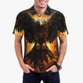 thumbnail image 1 of Fotbe Cool Black Eagle Pattern Men’s Golf Polo Shirt – Breathable Performance Golf Shirt with Button-Down Collar-X-Large, 1 of 6