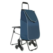 golytefs Climbing Stairs Luggage Cart Trolley with Waterproof Bag And Seat (Cyan)