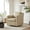 Faux Leather-Cream, variant on UIXE Swivel Accent Chair for Living Room, Modern Upholstered Barrel Arm Chair, Comfy Club Reading Chairs for Adults, Chenille Navy