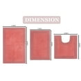 thumbnail image 3 of Home Weavers Inc Luxury Collection 100% Cotton Non-Slip Bathroom Rug Set, Machine Washable- Bathroom Rug, Bath Rug 17"x24", 21"x34", 20"x20" - Coral, 3 of 5