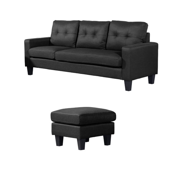 Sofá de 3 Plazas con Ottoman EKE Life Home Tapizado en Tela Sala y Recamara
