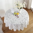 thumbnail image 2 of Round Tablecloth Cotton Table Cloth with Tassel Dust-Proof Floret Circular Table Cover for Kitchen Dinning Room Tabletop Decor (B,Diameter 100cm), 2 of 6