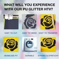 thumbnail image 3 of Rollo de vinilo Glitter HTV HTVRONT negro de 10 x 8 pies para cortar, 3 of 6